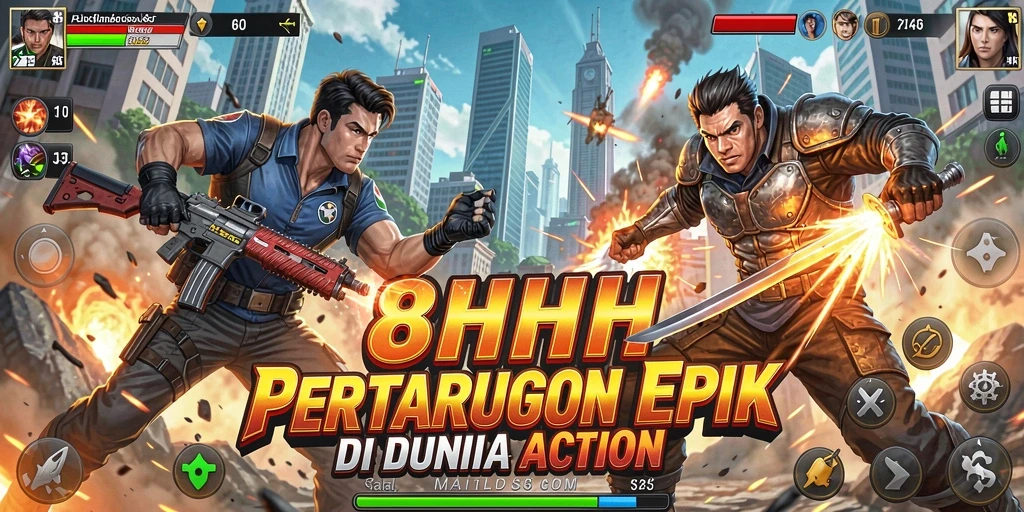 Screenshot gameplay dari <strong>8HHH</strong> menunjukkan aksi pertarungan yang intens.