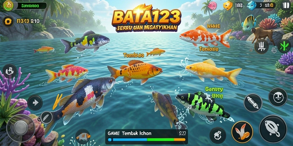Screenshot gameplay BATA123 menunjukkan aksi menangkap ikan secara seru dan mengasyikkan.