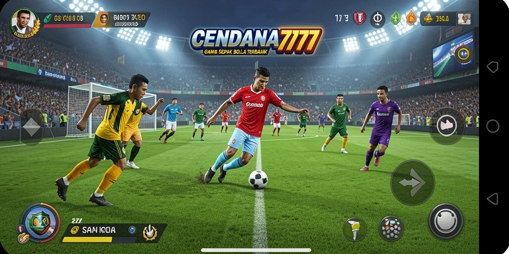 Tampilan gameplay CENDANA777 yang menarik dan mendebarkan dalam aksi sepak bola.