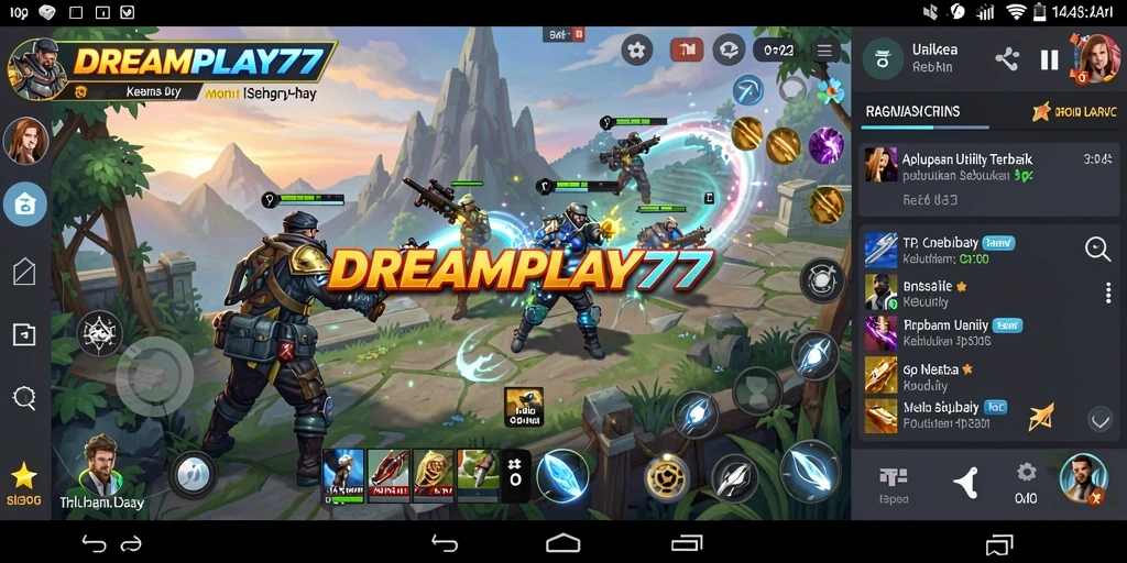 Tampilan utama DREAMPLAY77 dengan berbagai fitur utility yang bermanfaat.