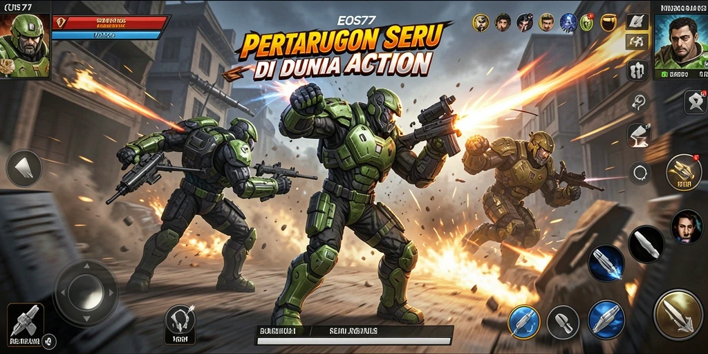 Gameplay action yang mendebarkan dan penuh strategi.