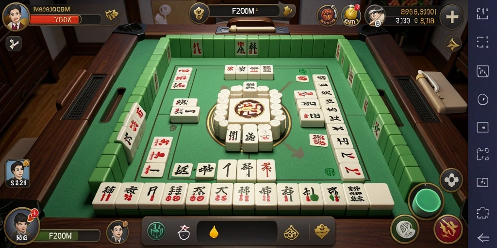 Screenshot utama F200M menampilkan gameplay Mahjong yang menarik.