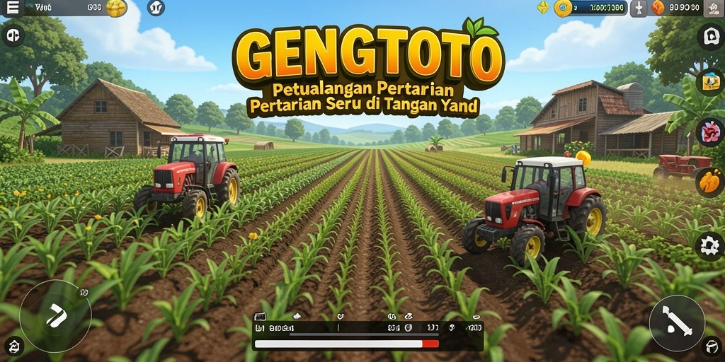 Screenshot gameplay GENGTOTO menampilkan suasana pertanian yang asri.