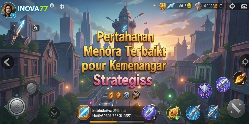 Tampilan gameplay INOVA77 menampilkan pertahanan menara yang strategis dan menegangkan.