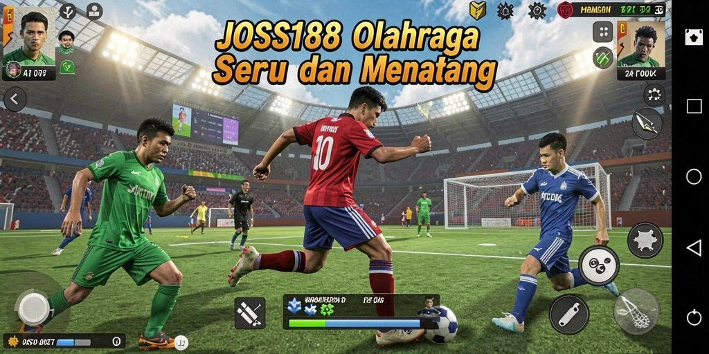 Tangkapan layar JOSS188 menampilkan aksi mendebarkan di lapangan olahraga.