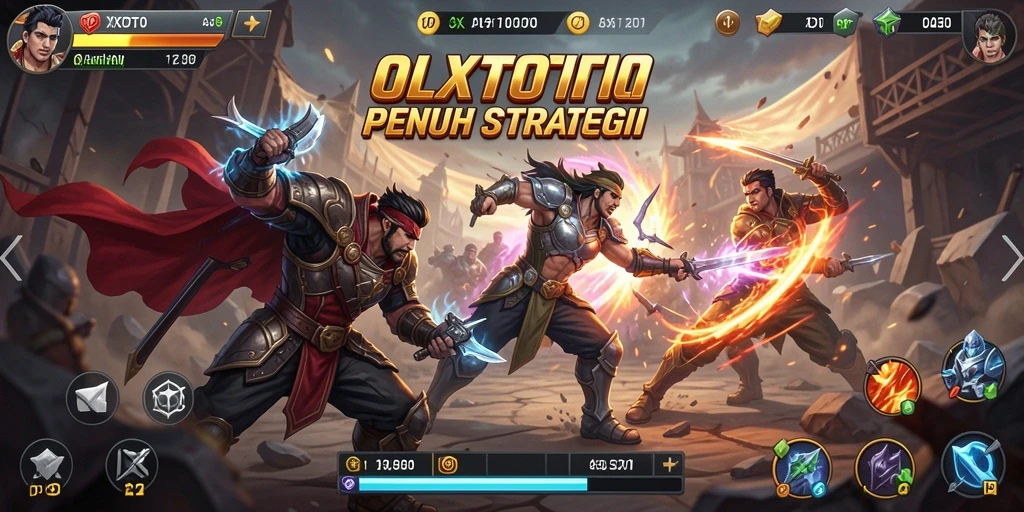 Tangkapan layar utama OLXTOTO menampilkan pertarungan karakter yang mendebarkan.