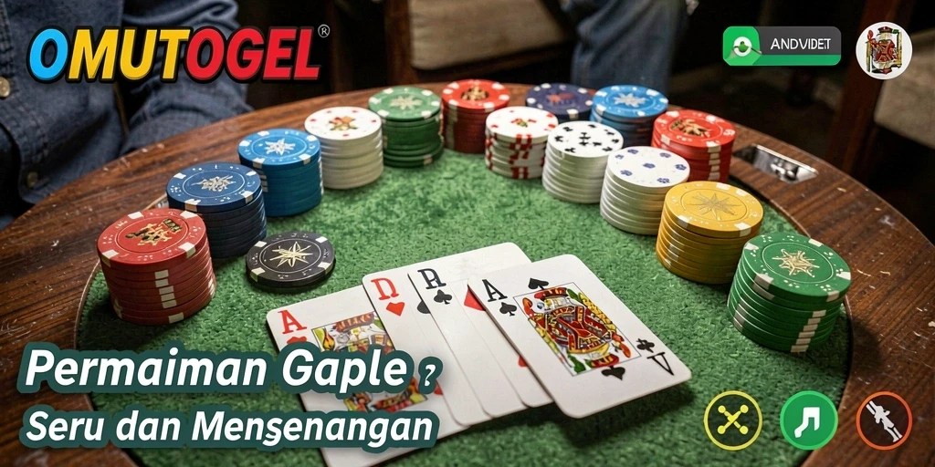 Screenshot permainan Gaple OMUTOGEL yang menegangkan.