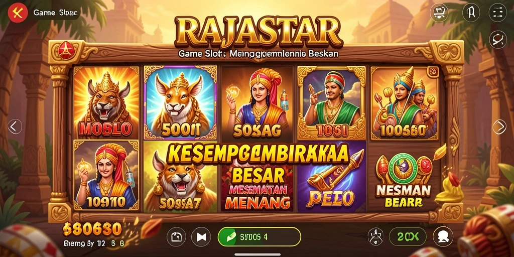 Tampilan menarik dari gameplay RAJASTAR yang seru.